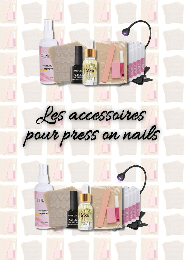collection d'accesoires de press-on-nails