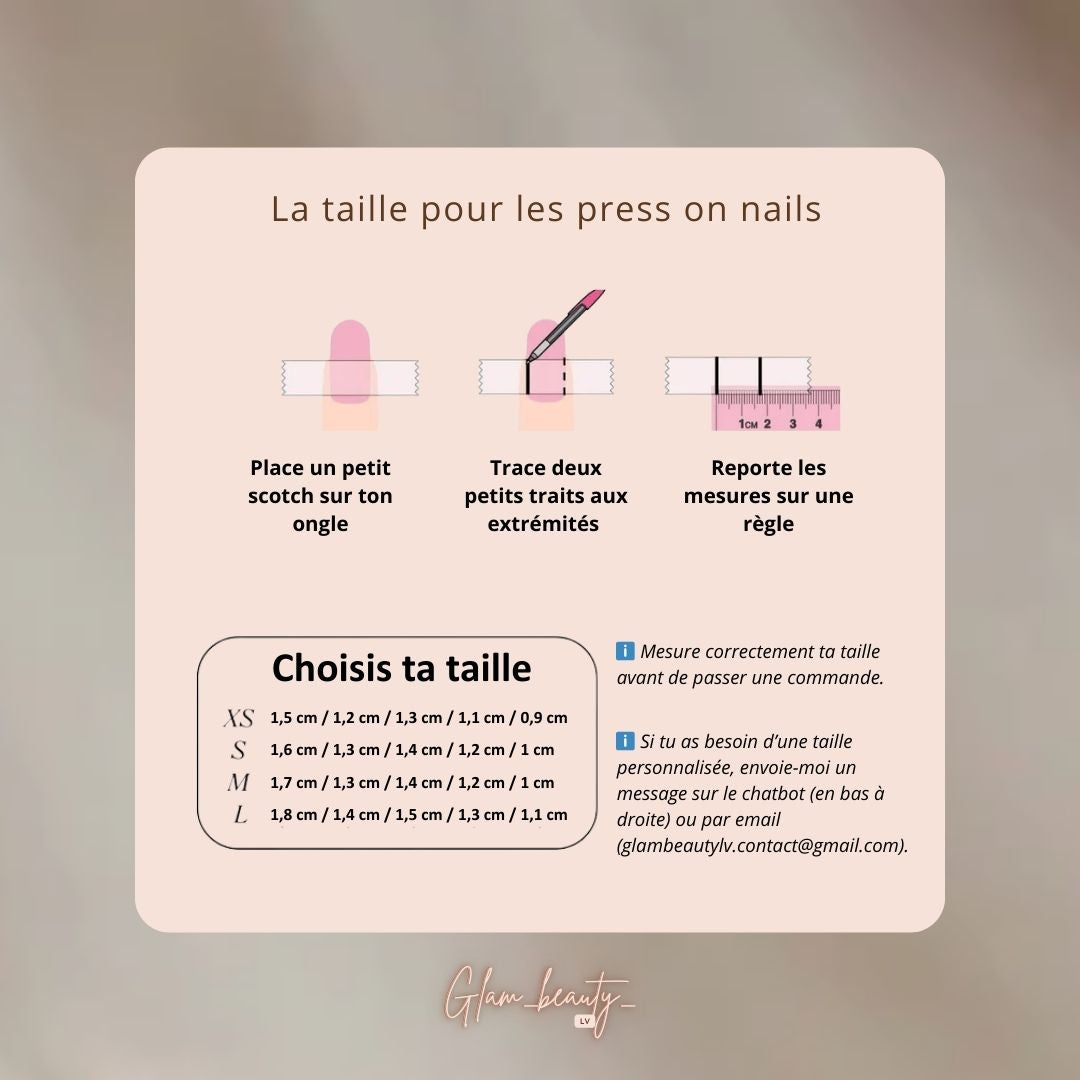 La taille pour les press on nails